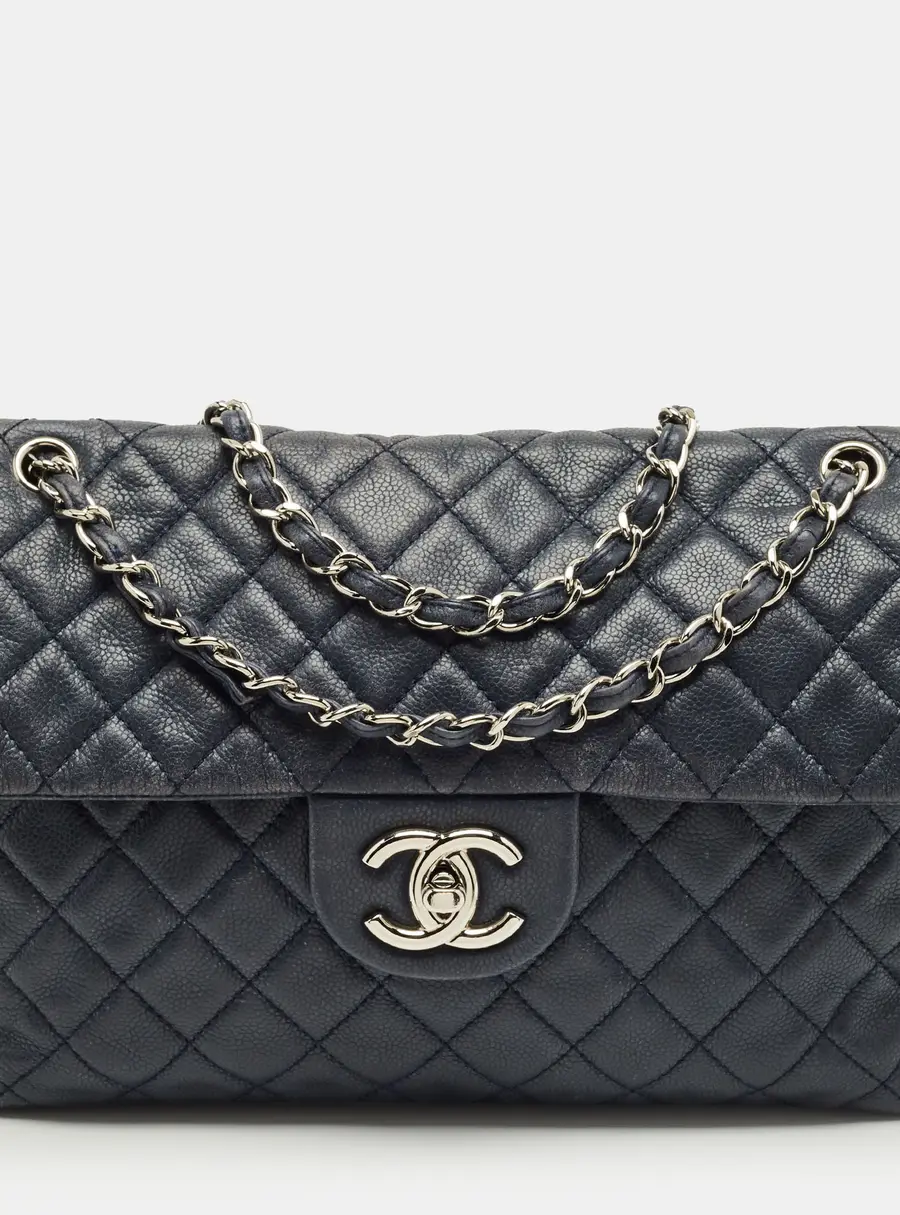 Chanel Navy Blue Quilted Leather Maxi CC Crave Flap Bag