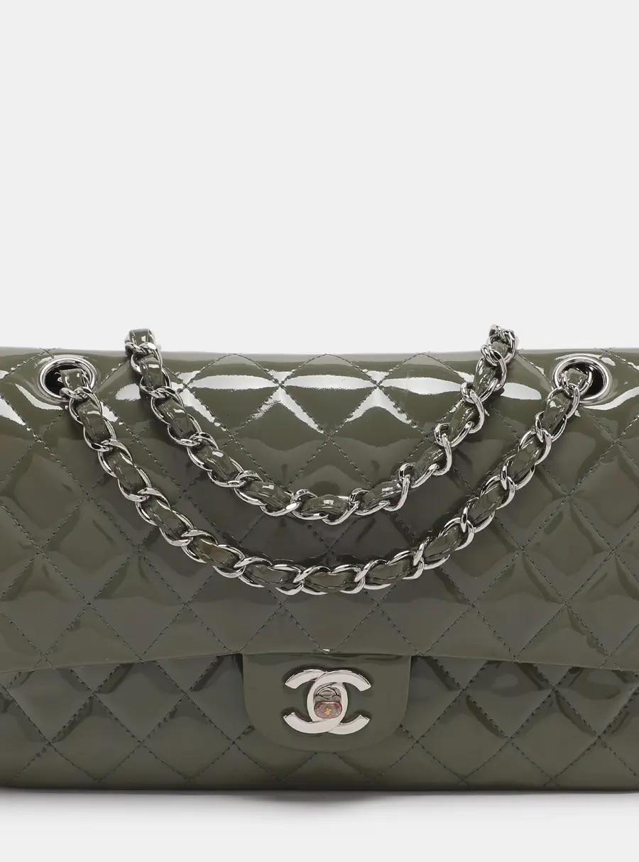 Chanel Classic Double Flap Medium Patent Leather Flap Bag
