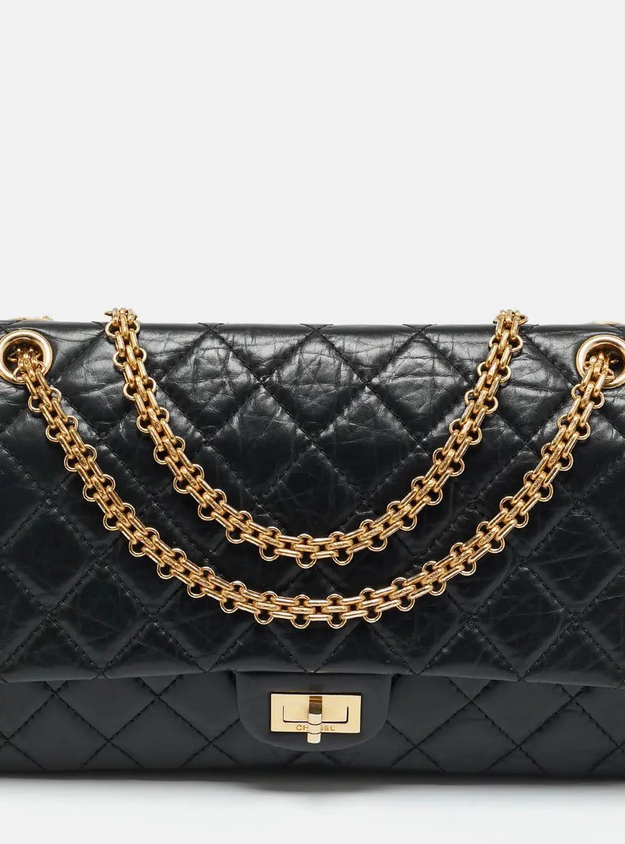 Chanel Black Quilted Aged Leather Classic 226 Reissue 2.55 Flap Bag