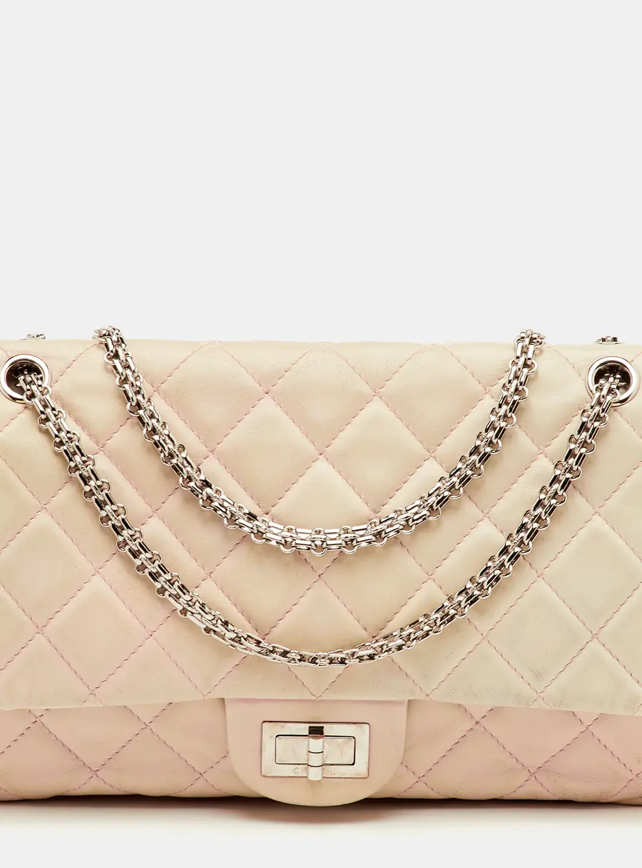 Chanel 2.55 Reissue 227 Degrade Pink/Cream Quilted Leather Flap Bag