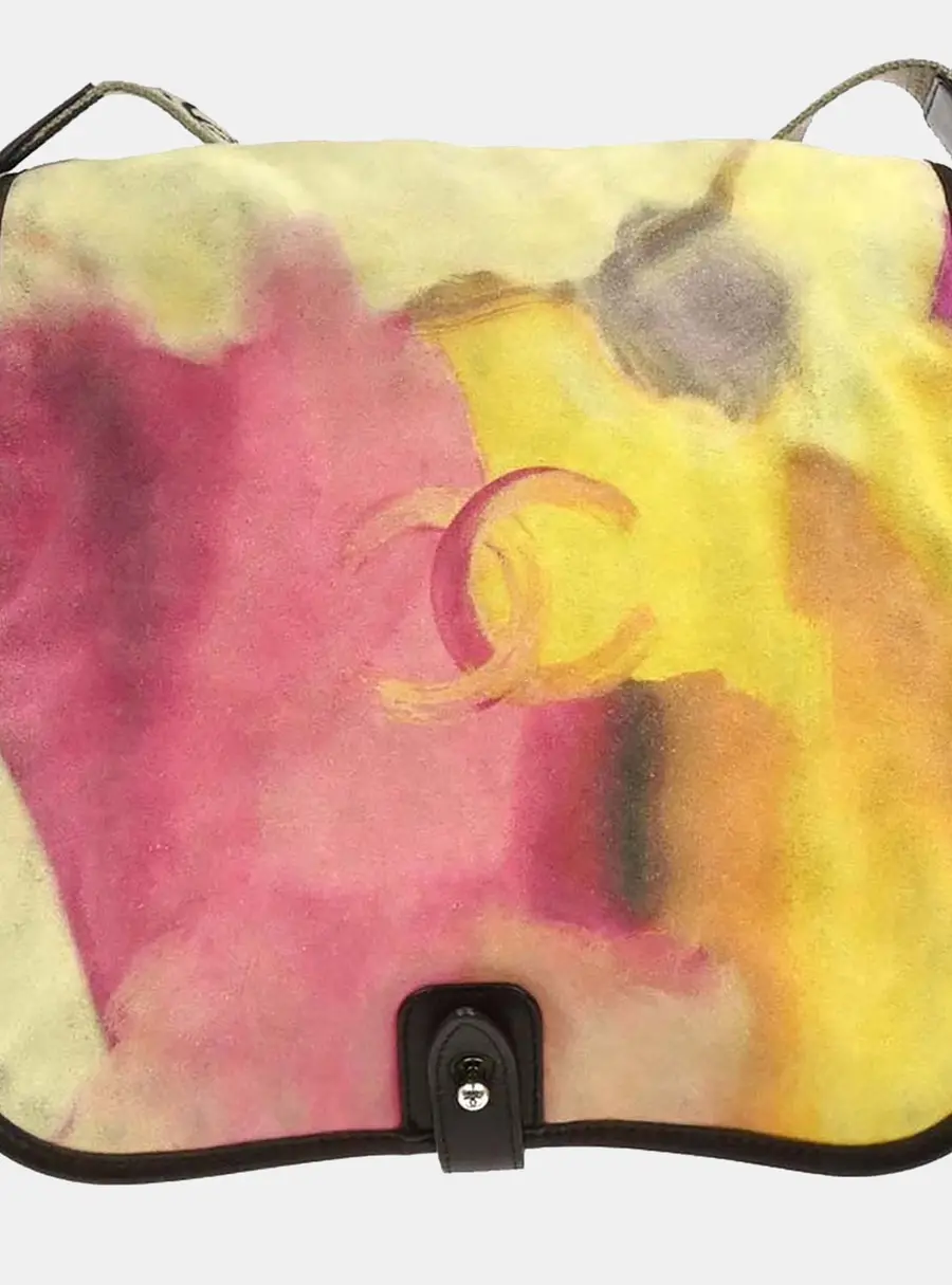 Chanel Flower Power Medium Multicolor Printed Suede Messenger Bag