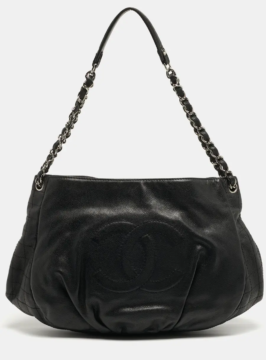 Chanel Timeless Black Quilted Leather Chain Hobo