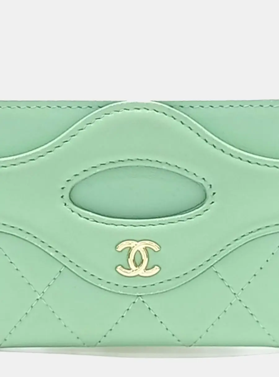 Chanel 31 Mint Green Calfskin Leather Card Holder Bag