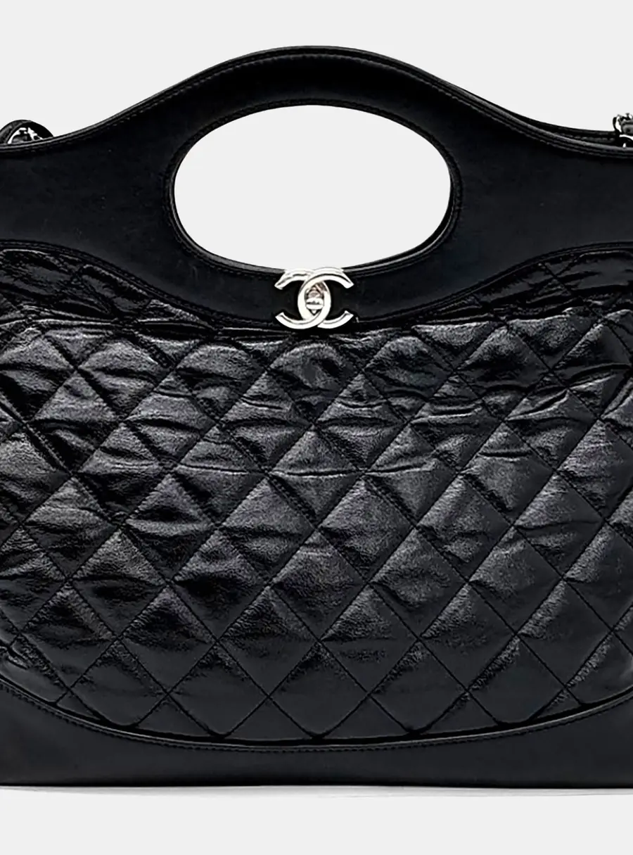 Chanel 31 Shopping Bag Black Leather Top Handle Bag