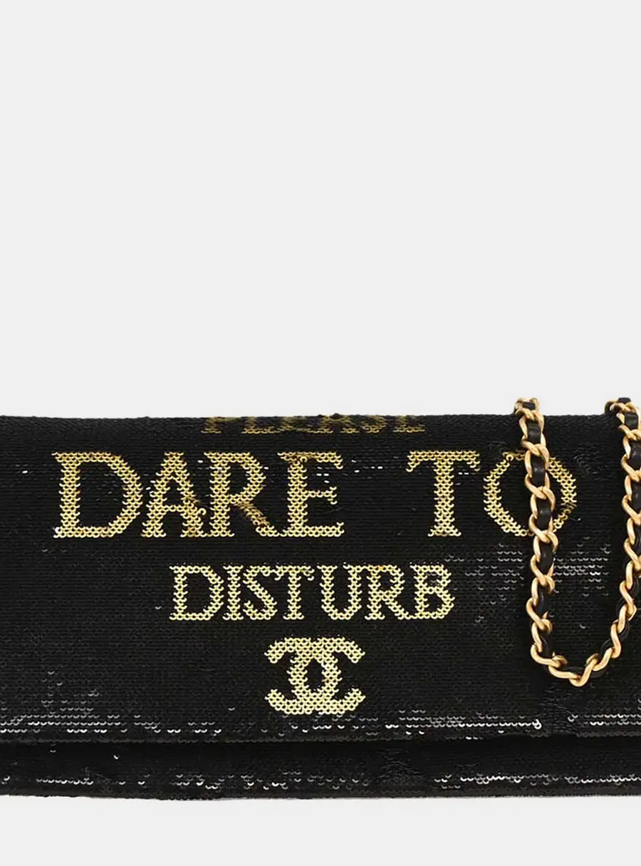 Chanel Paris Cosmopolite Dare To Disturb Black Sequins Shoulder Bag