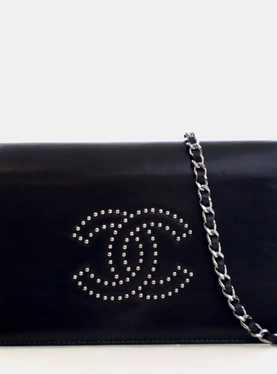 Chanel Wallet On Chain (WOC) Black Calfskin Leather Crossbody Bag