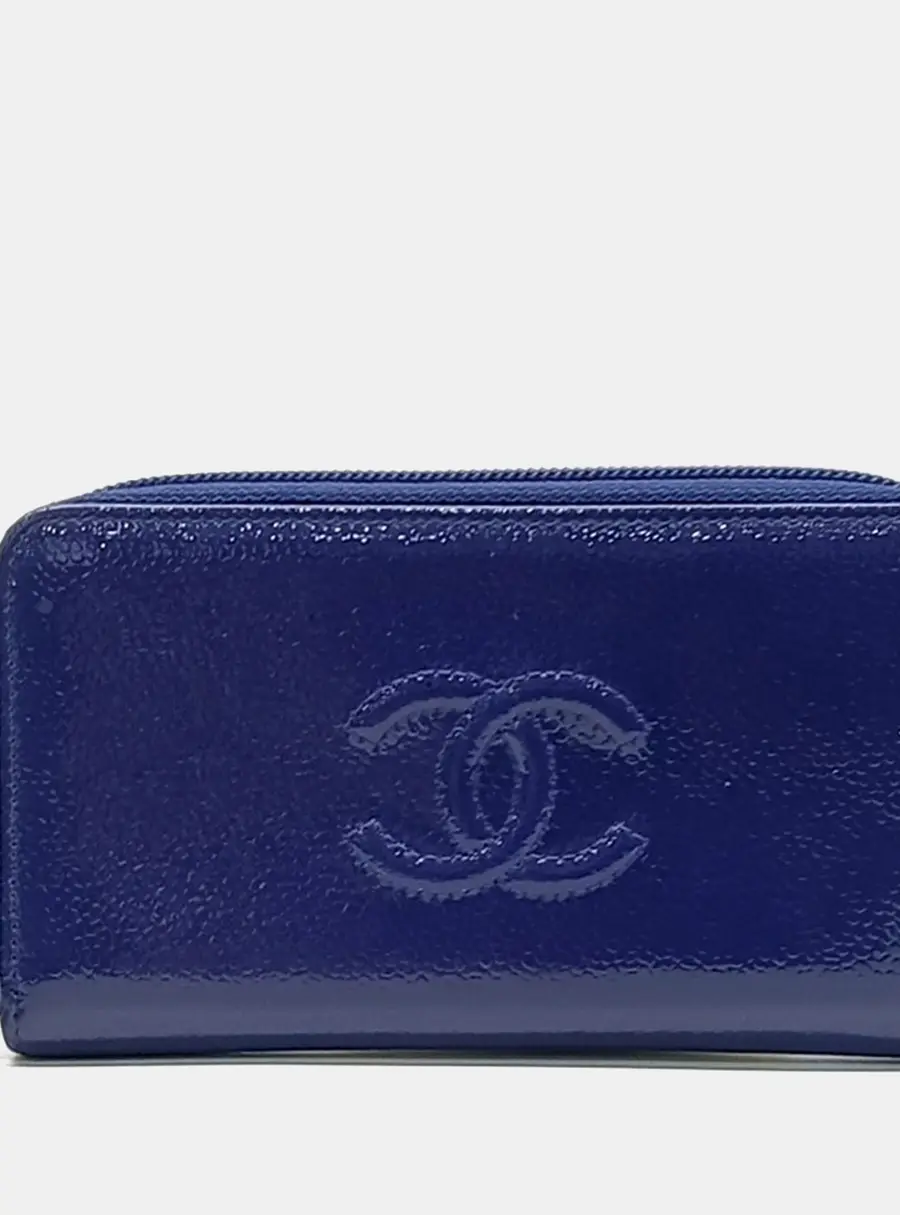Chanel Blue Patent Leather Wallet