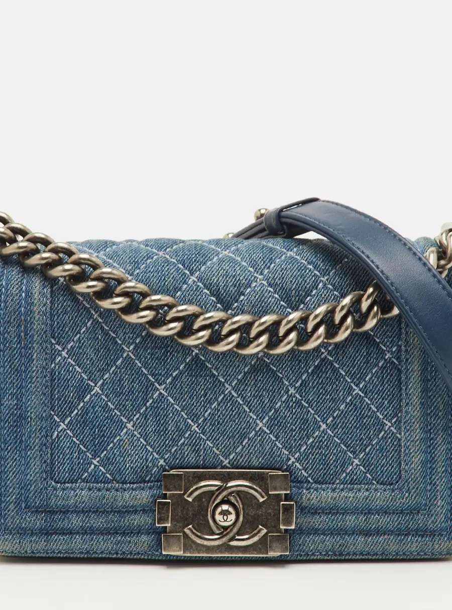 Chanel Boy Blue Small Quilted Denim Flap Bag