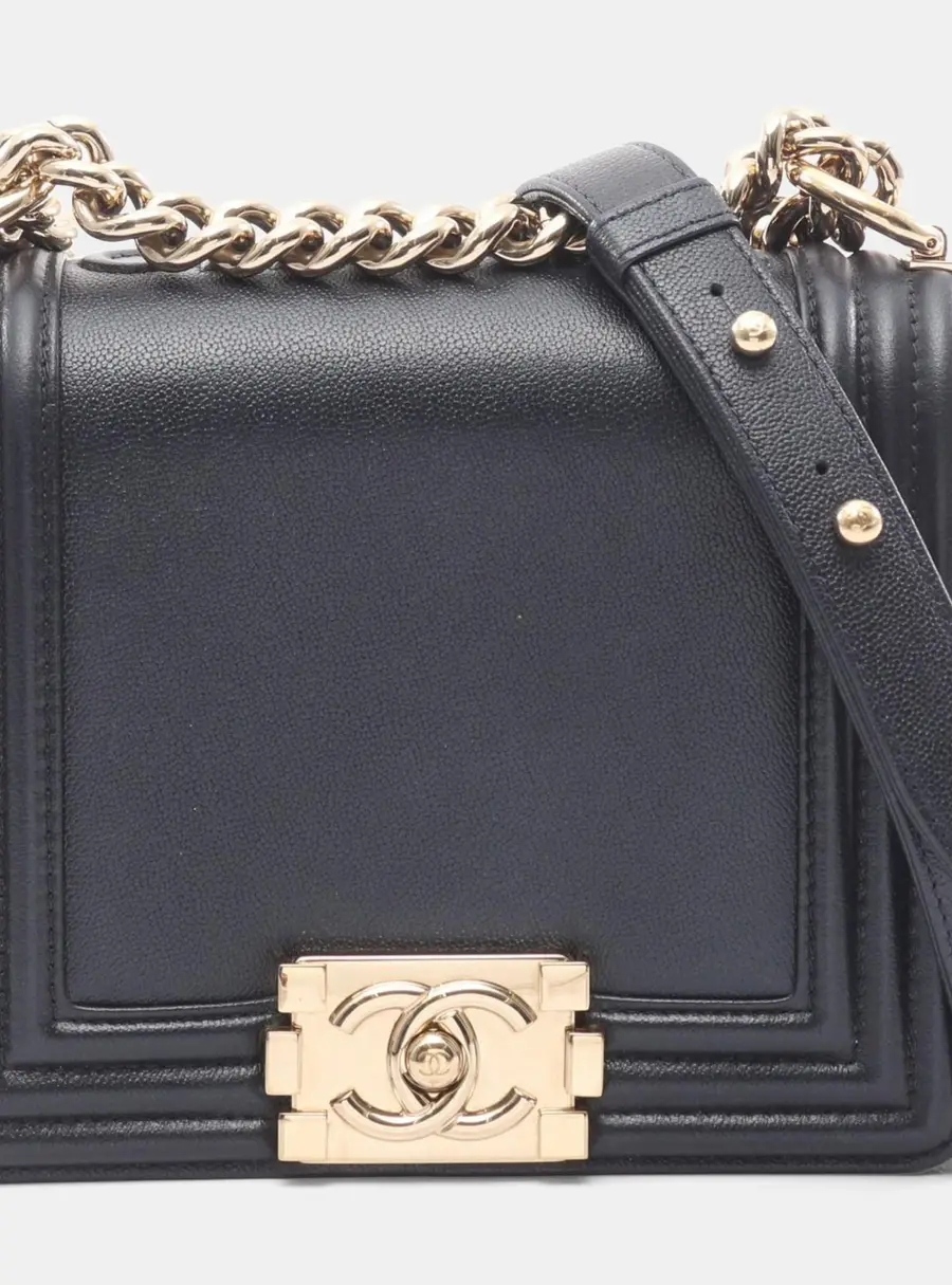 Chanel Boy Navy Leather Shoulder Bag