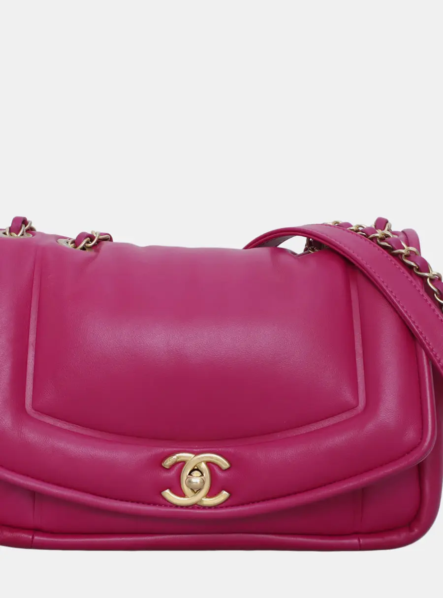 Chanel Puffy Small Pink Leather Flap Bag