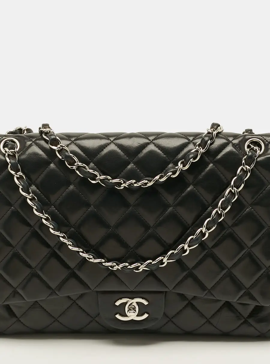 Chanel Classic Single Flap Maxi Black Quilted Leather Bag