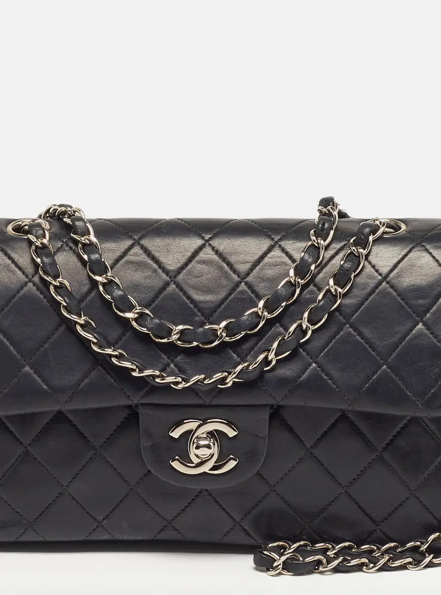 Chanel Classic Double Flap Small Black Quilted Leather Bag