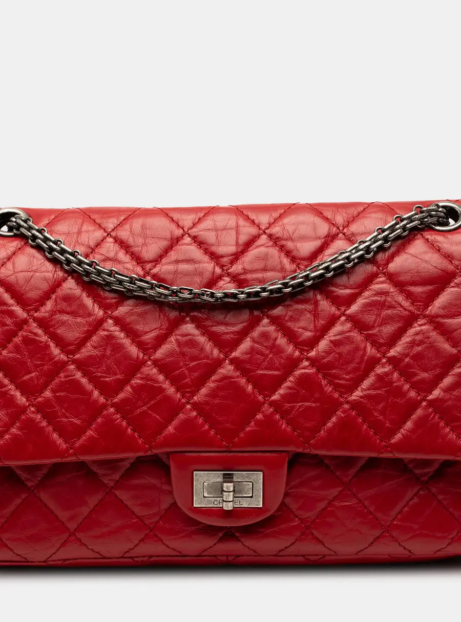 Chanel Reissue 2.55 226 Red Aged Calfskin Leather Double Flap Bag