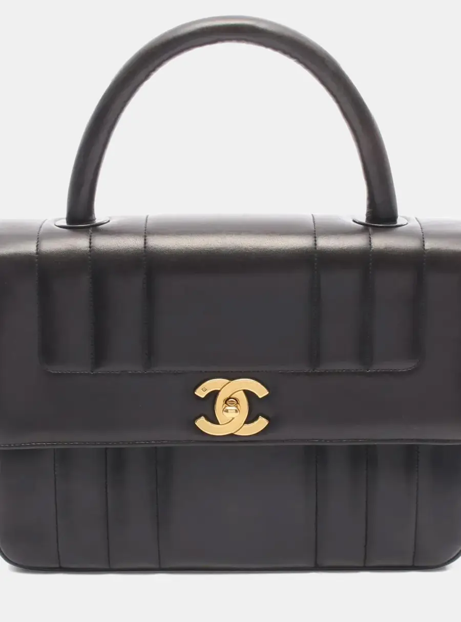 Chanel Mademoiselle Black Lambskin Leather Shoulder Bag