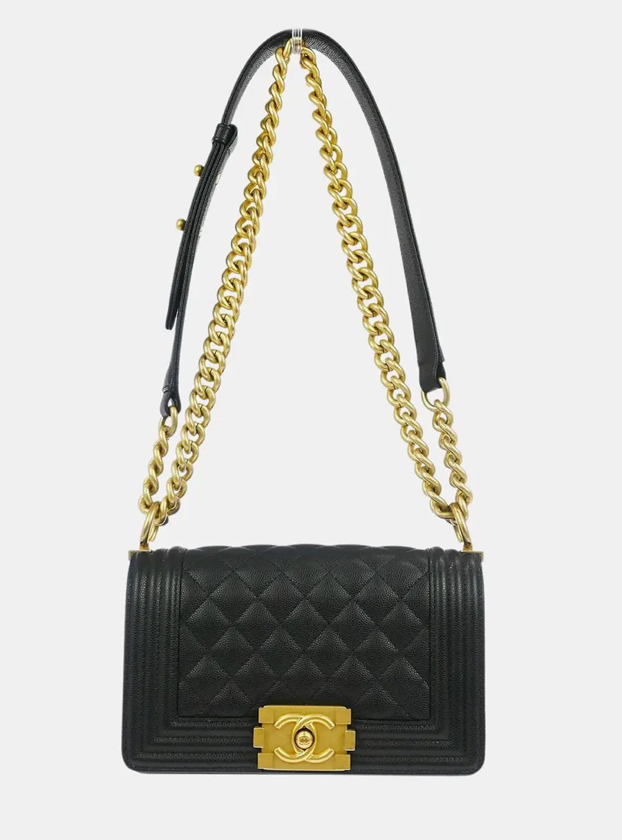 Boy Chanel Black Calfskin Small Chain Shoulder Bag