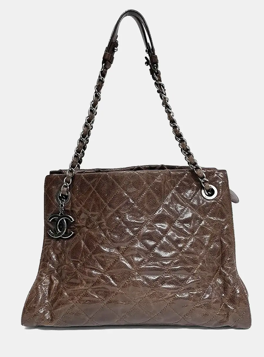 Chanel Trendy CC Medium Brown Caviar Leather Shoulder Bag