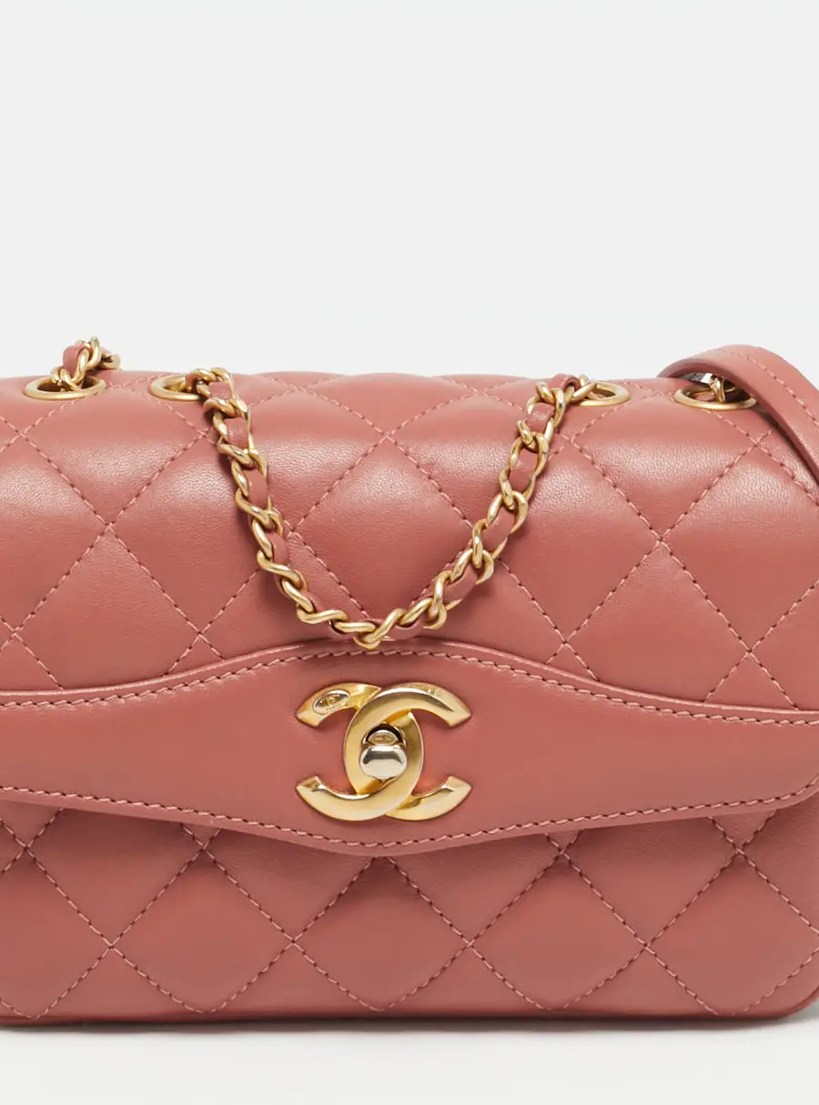 Chanel Daily Companion Coco Old Rose/Burgundy Quilted Leather Bag