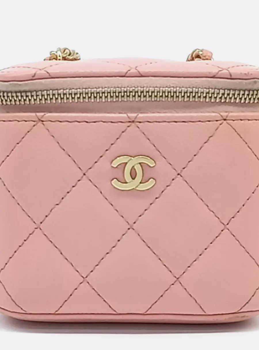 Chanel Mini Vanity Pink Caviar Leather Crossbody Bag