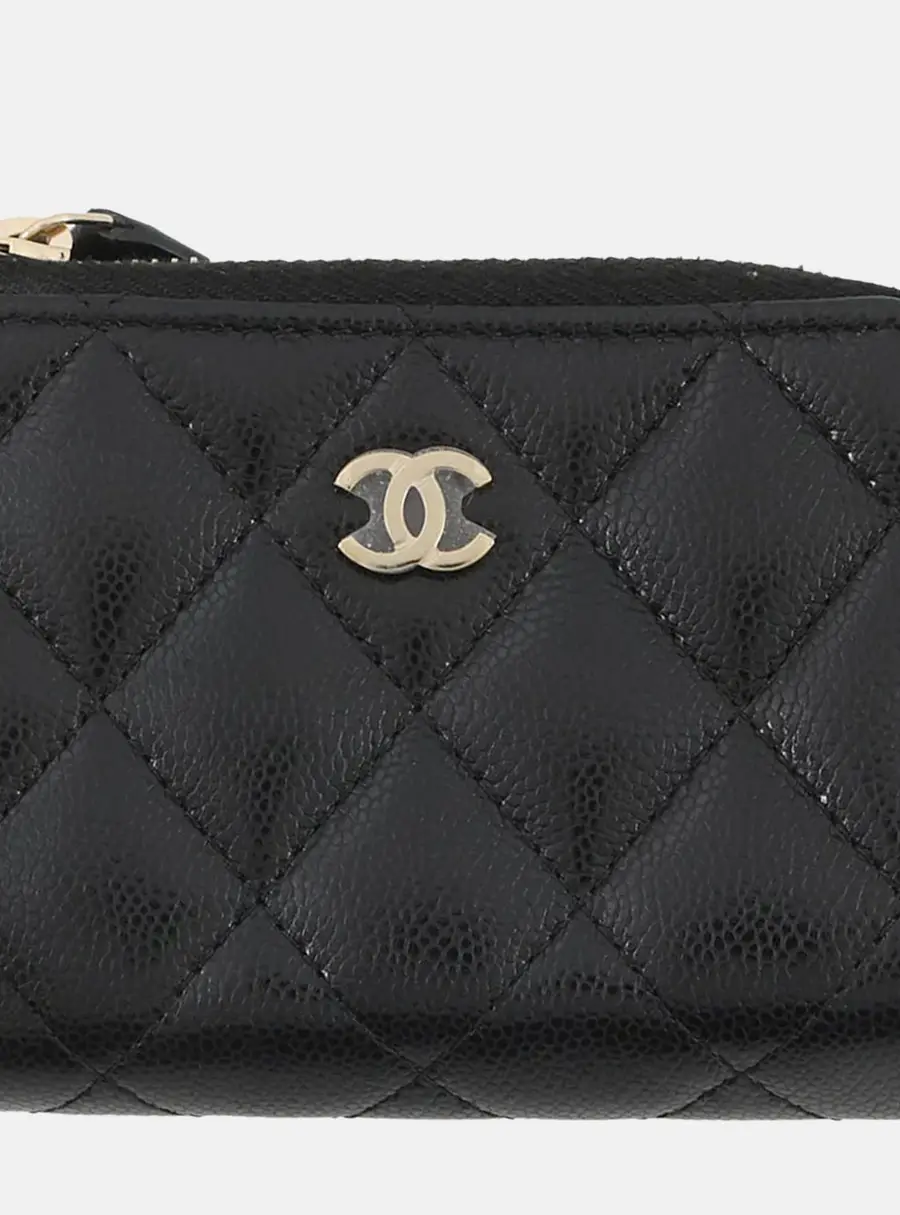 Chanel Classic Small Flap Wallet Black Caviar Leather Wallet Bag