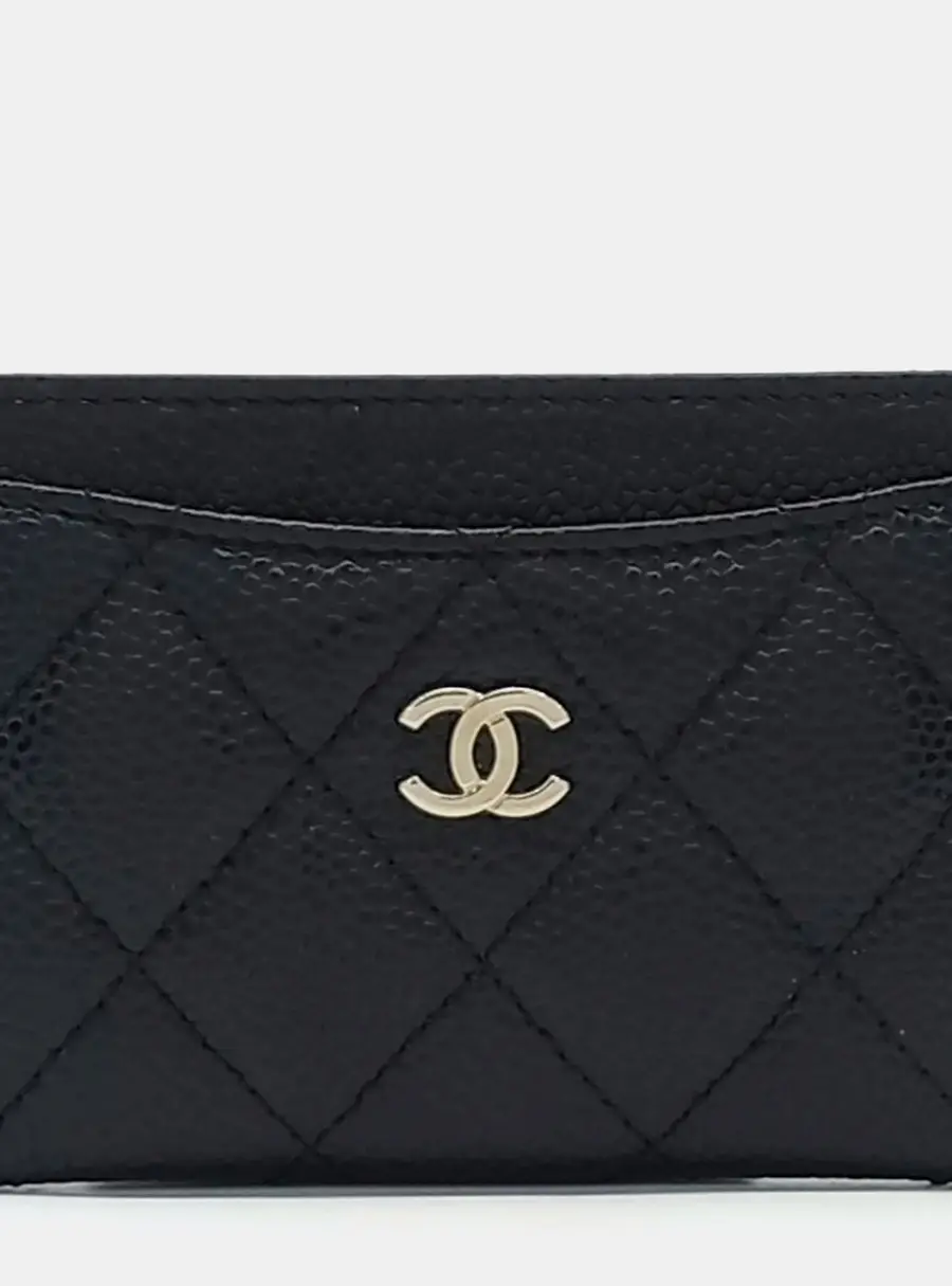 Chanel Card Holder Black Caviar Leather Card Holder Bag