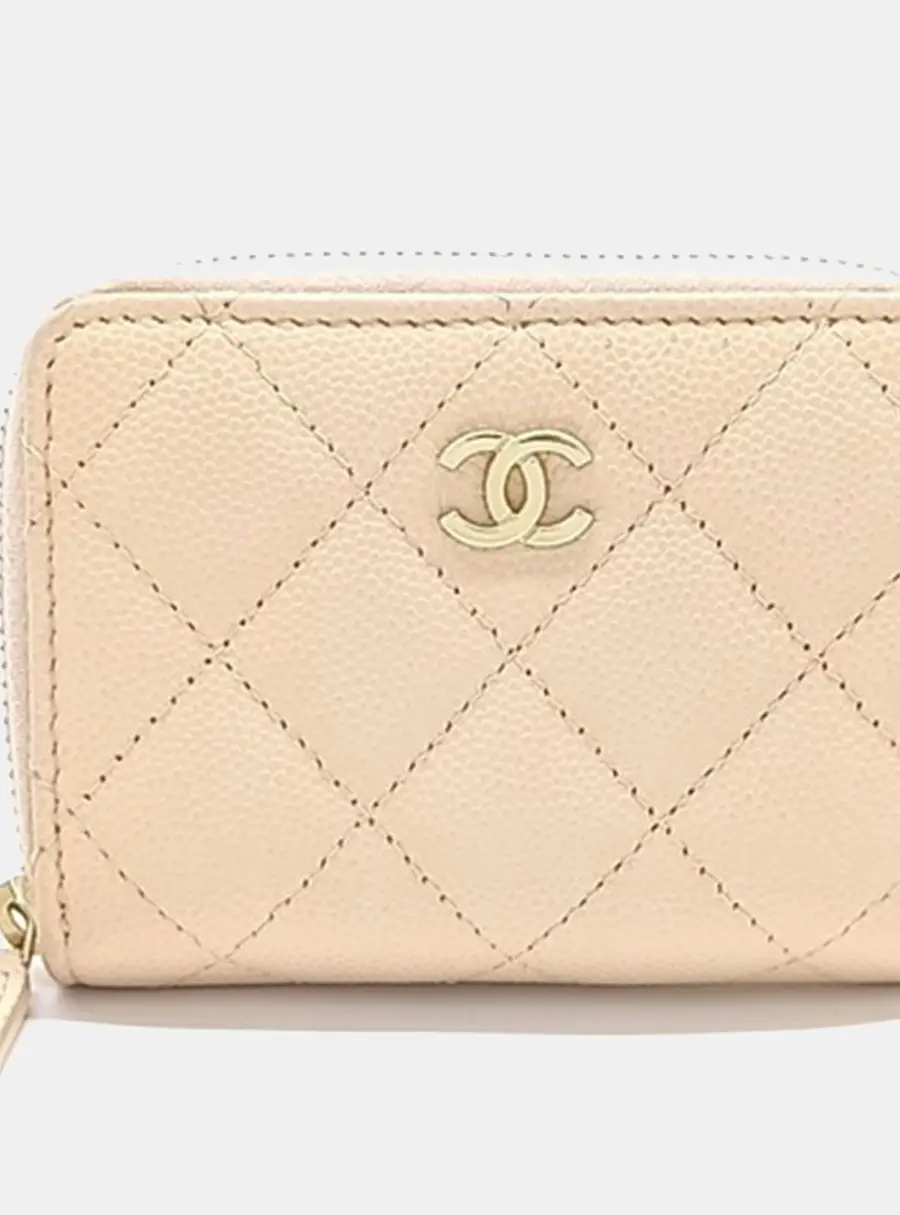 Chanel Classic Medium Light Pink Caviar Leather Wallet Bag