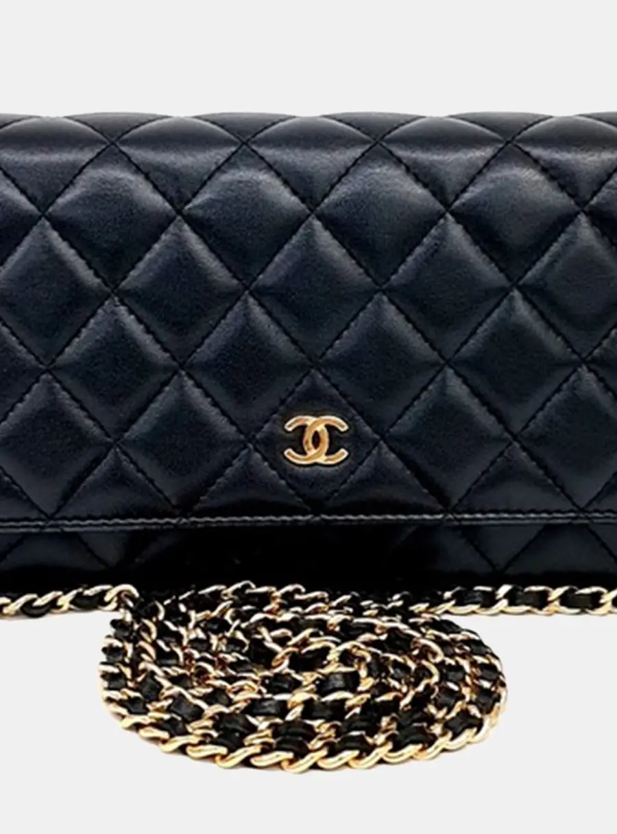 Chanel Wallet on Chain Mini Black Lambskin Leather Crossbody Bag