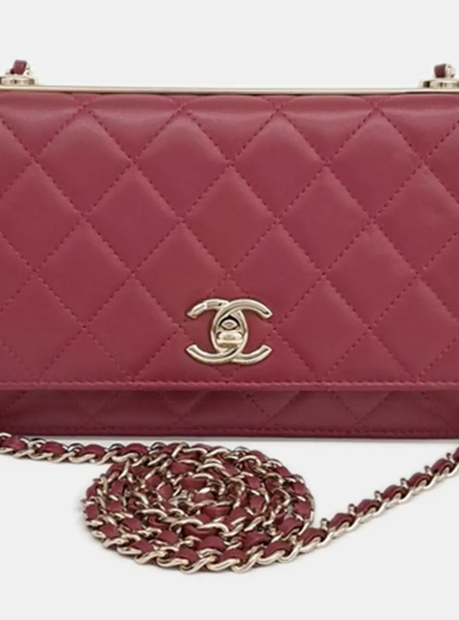 Chanel Trendy CC Mini Red Quilted Lambskin Leather Crossbody Bag