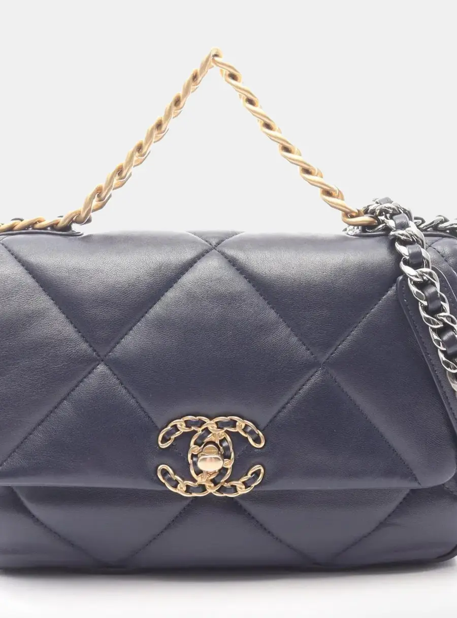 Chanel 19 Navy Lambskin Shoulder Bag