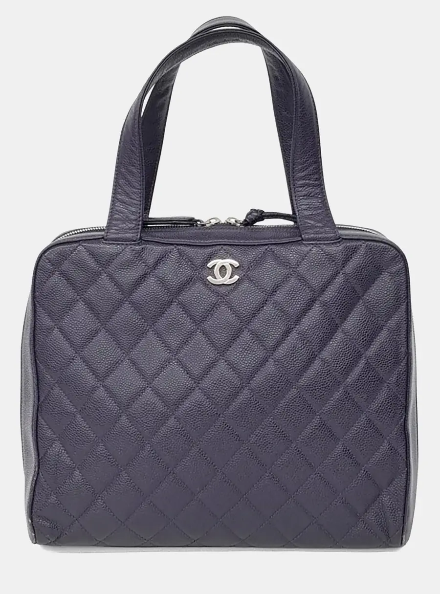 Chanel Caviar Purple Tote Bag
