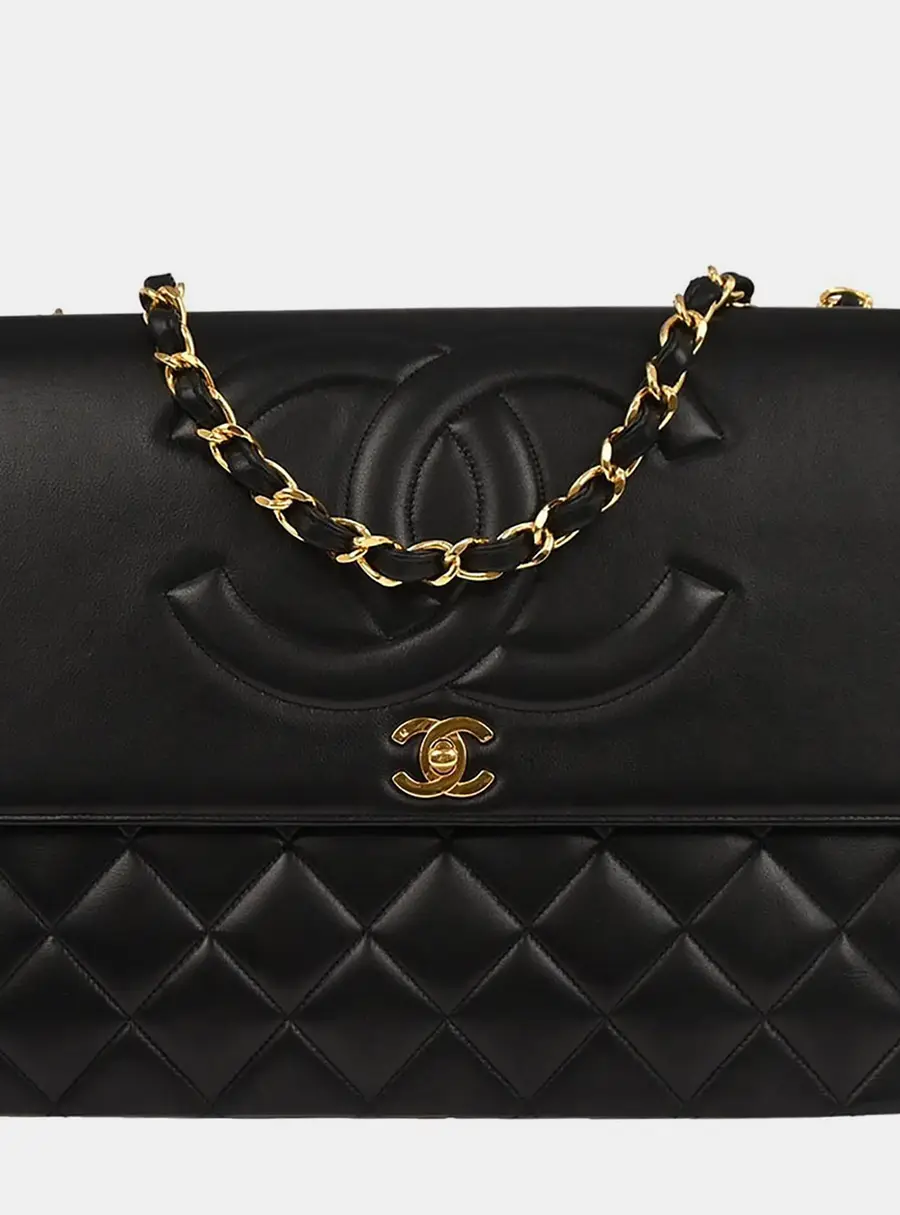 Chanel Black Lambskin Maxi Classic Flap Shoulder Bag