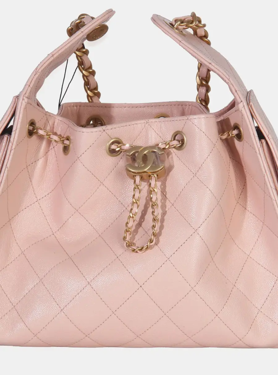 Chanel 25 Small Pink Caviar Leather Hobo Bag