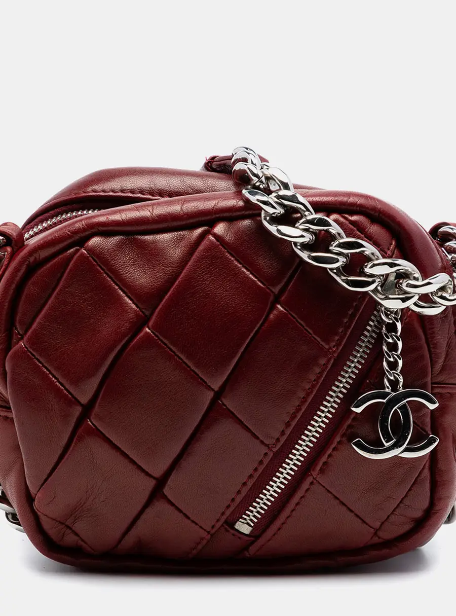 Chanel Red CC Quilted Lambskin Camera Bag
