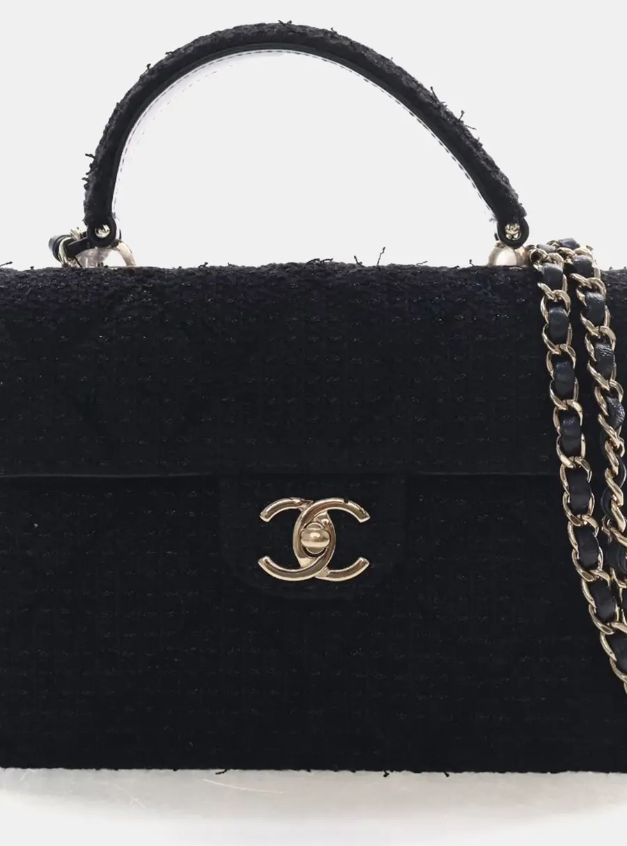 Chanel Tweed CC Top Handle Bag