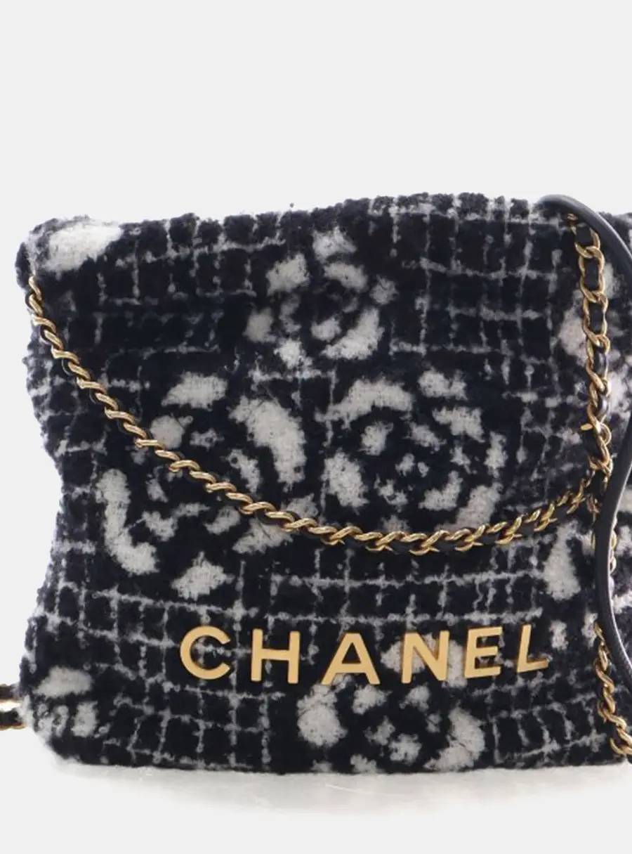 Chanel 22 Mini Hobo Bag Black Tweed Crossbody Bag
