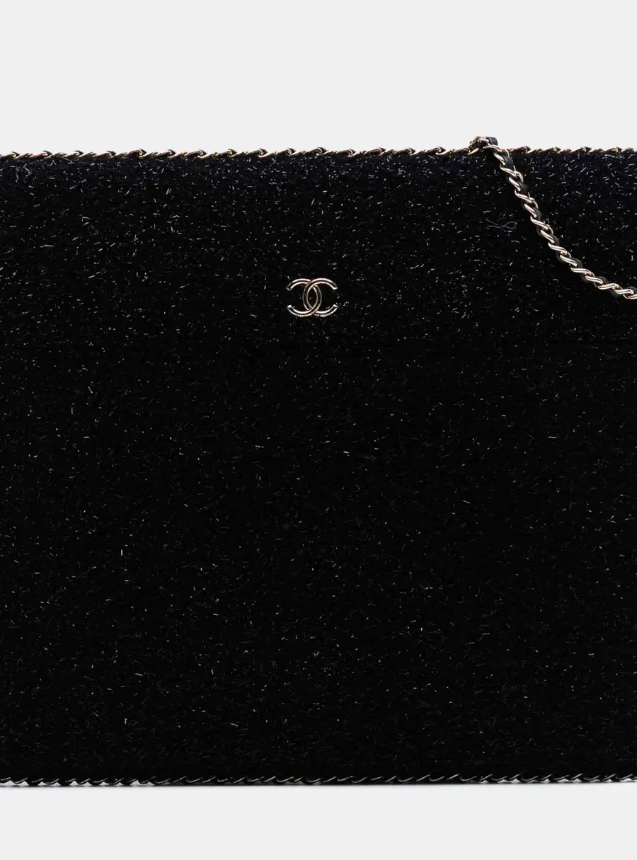 Chanel Chain Around Crossbody Black Tweed Crossbody Bag