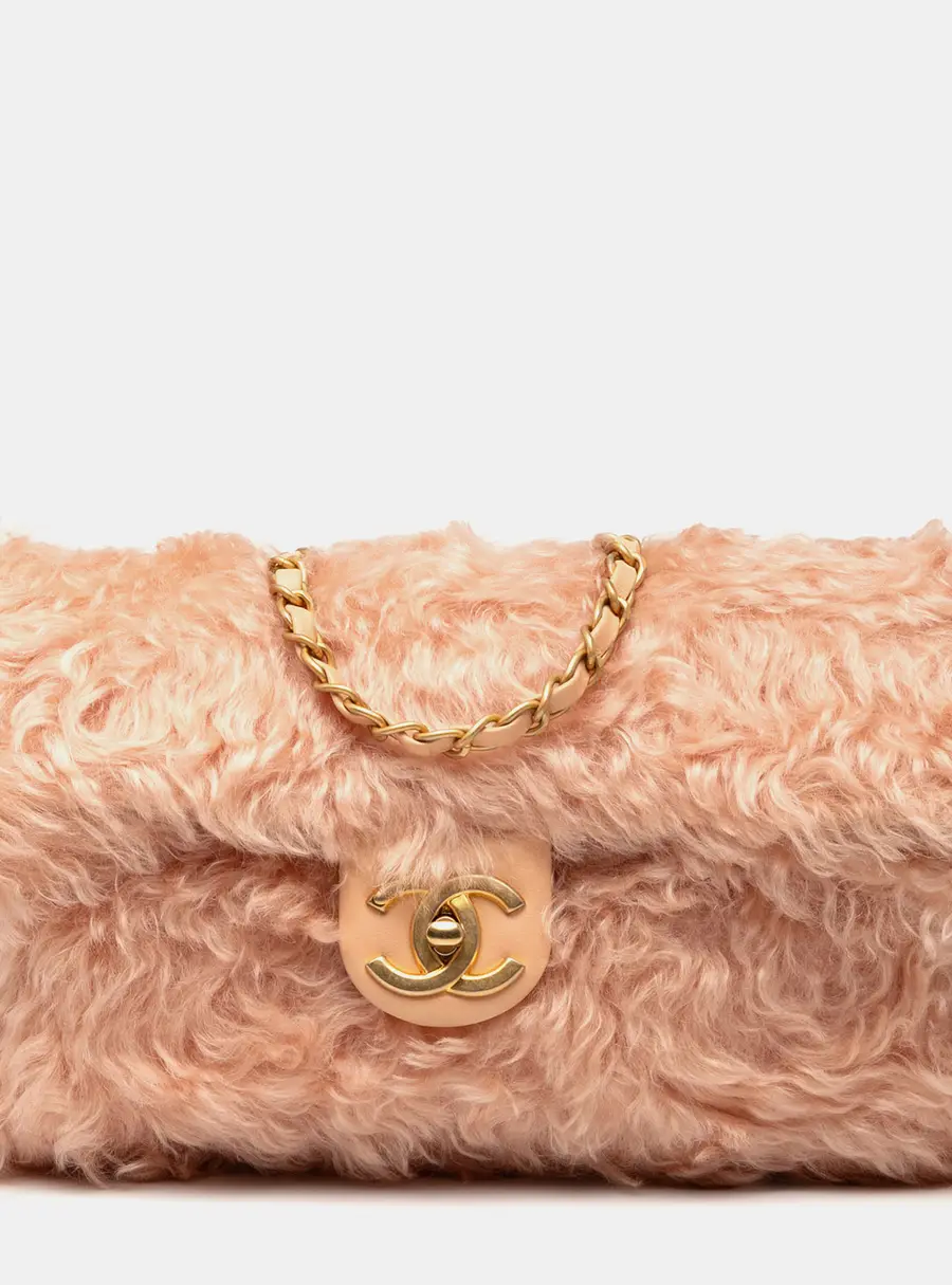 Chanel CC Fantasy Clutch Pink Sheepskin Leather Bag