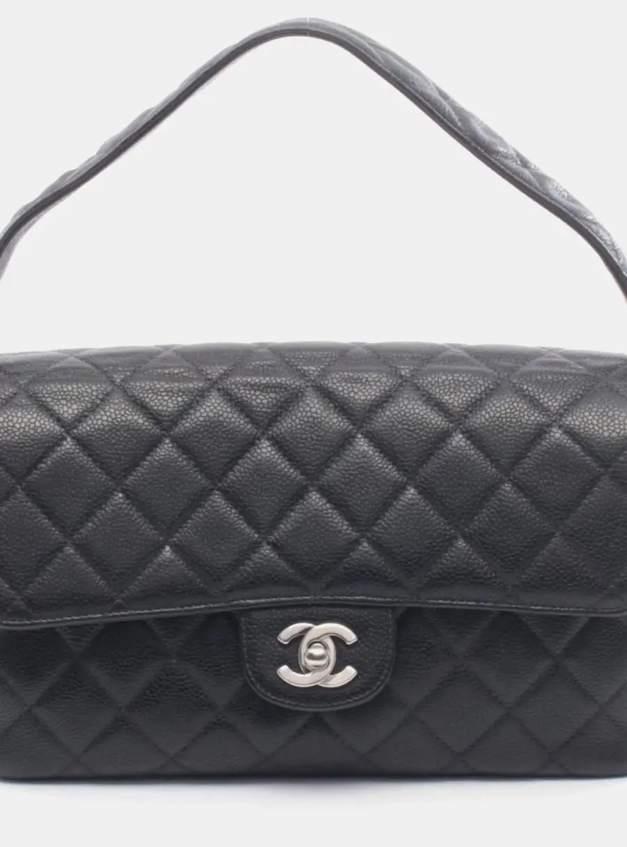 Chanel Black Leather Grained Calf Shoulder Bag