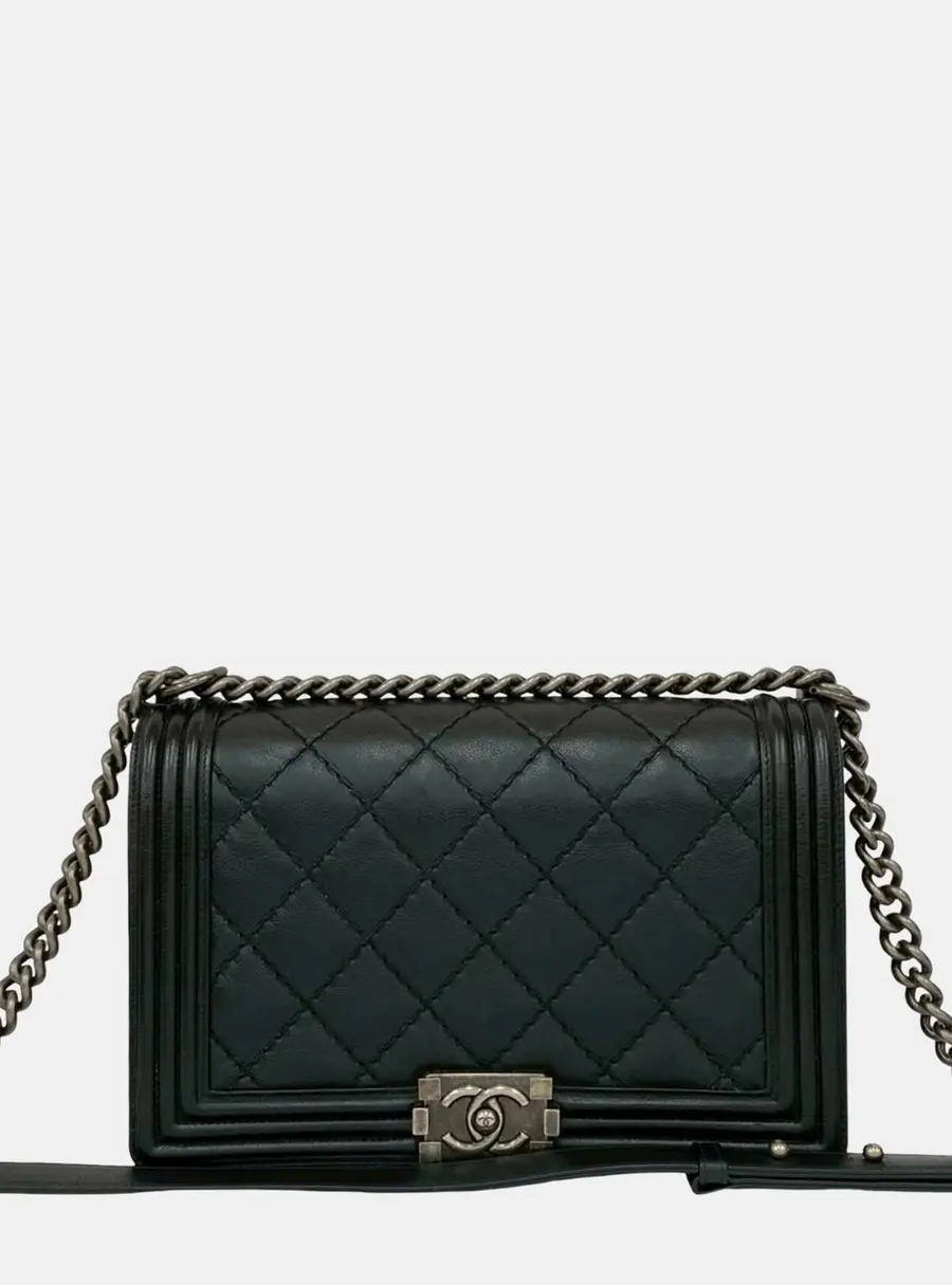 Chanel Boy Black Leather Shoulder Bag