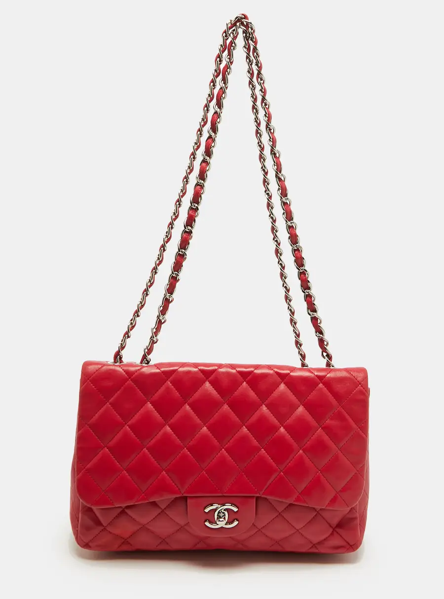 Chanel Classic Single Flap Jumbo Fuchsia Quilted Leather Bag