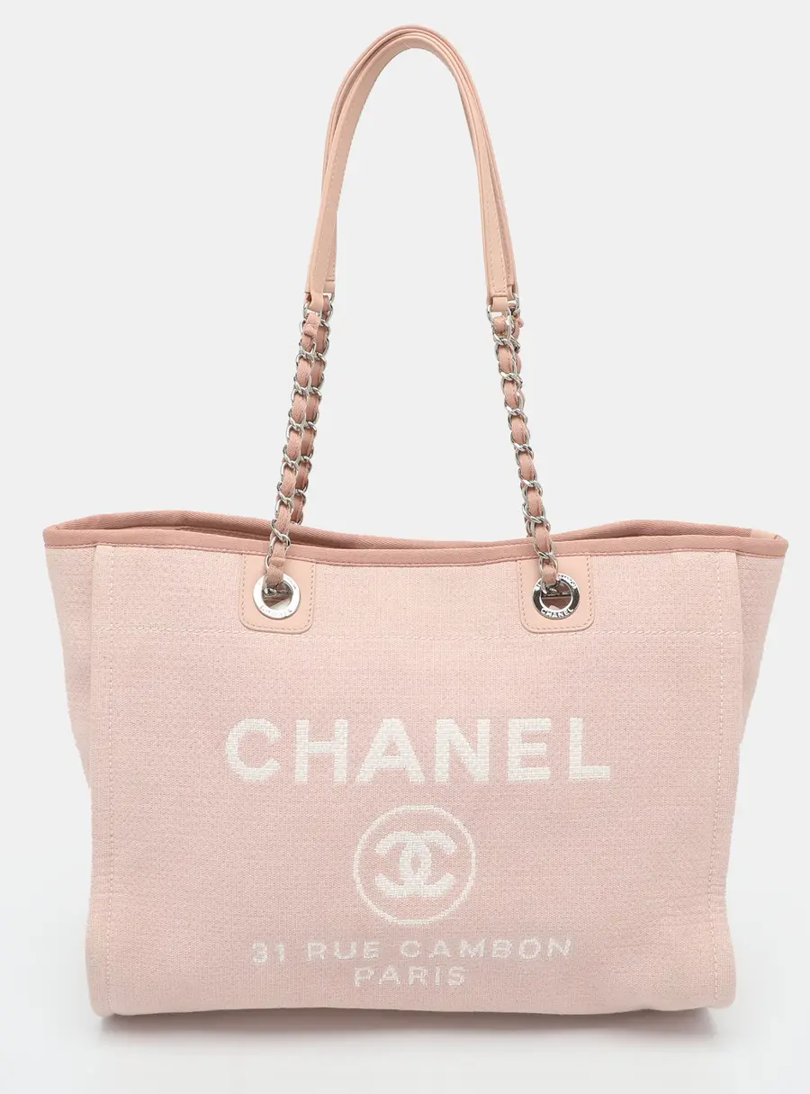 Chanel Deauville Medium Pink Canvas Tote