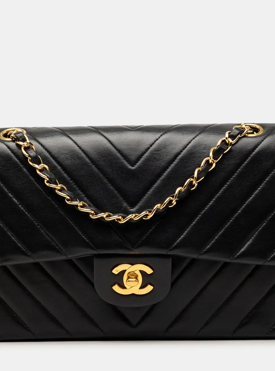 Chanel Medium Classic Chevron Lambskin Leather Double Flap Bag