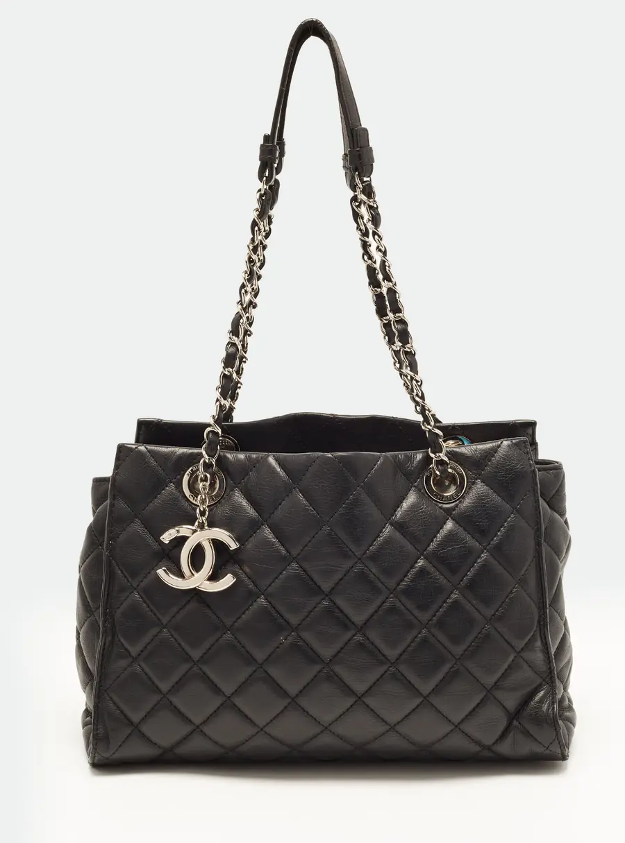 Chanel Soft and Chic Small Black Quilted Leather Tote