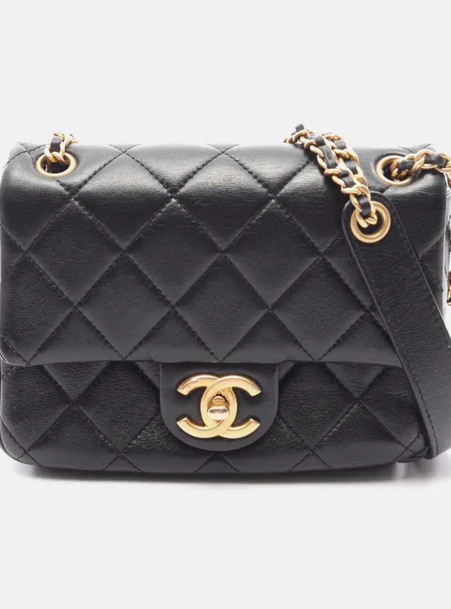 Chanel Funky Town Mini Black Lambskin Leather Shoulder Bag