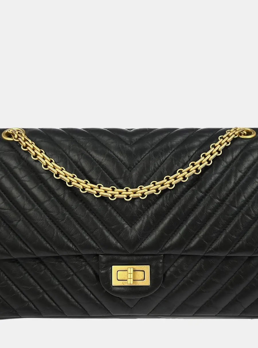 Chanel 2.55 Reissue 225 Chevron Aged Calfskin Leather Double Flap Bag