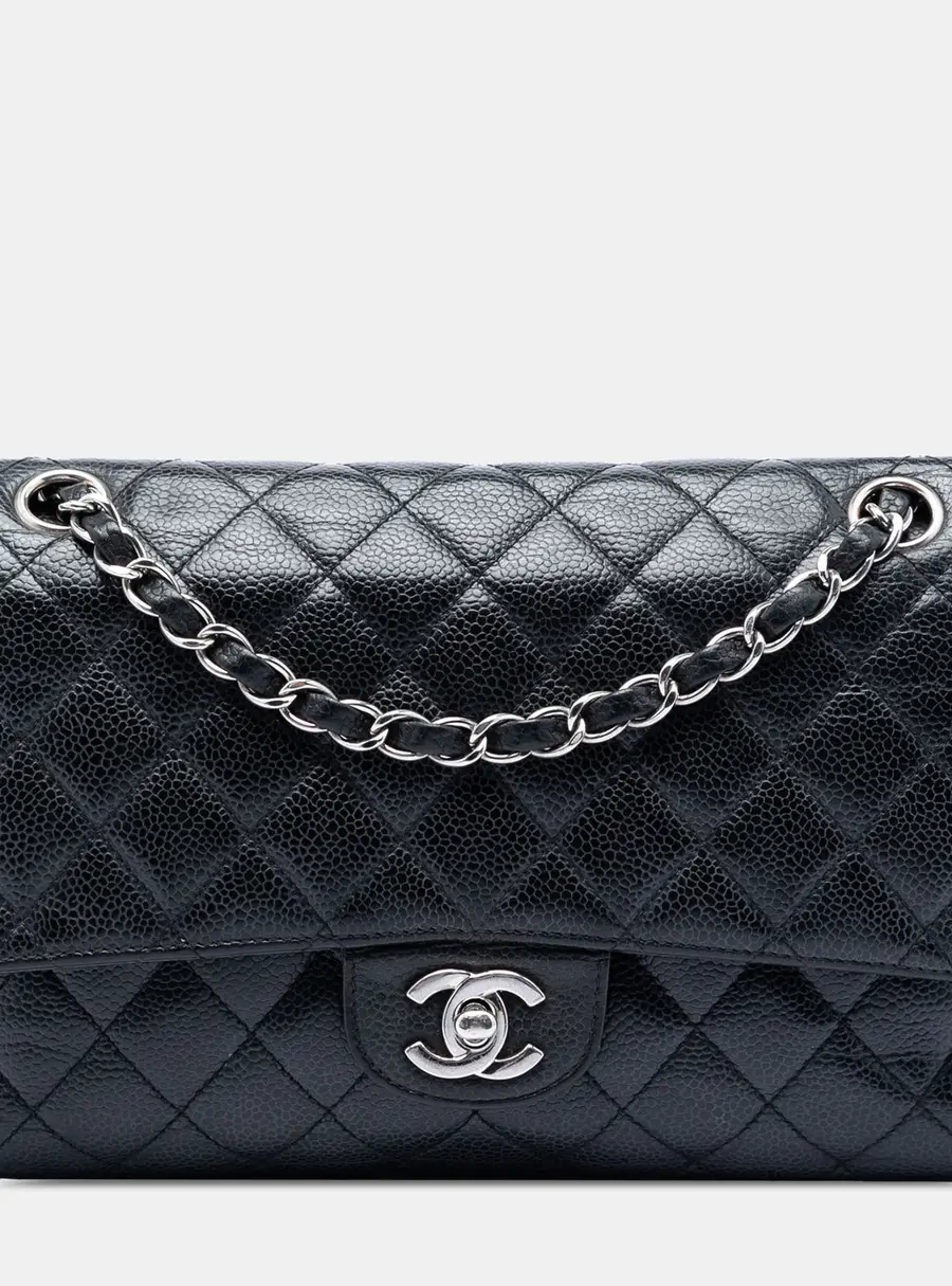 Chanel Medium Classic Flap Black Caviar Leather Shoulder Bag