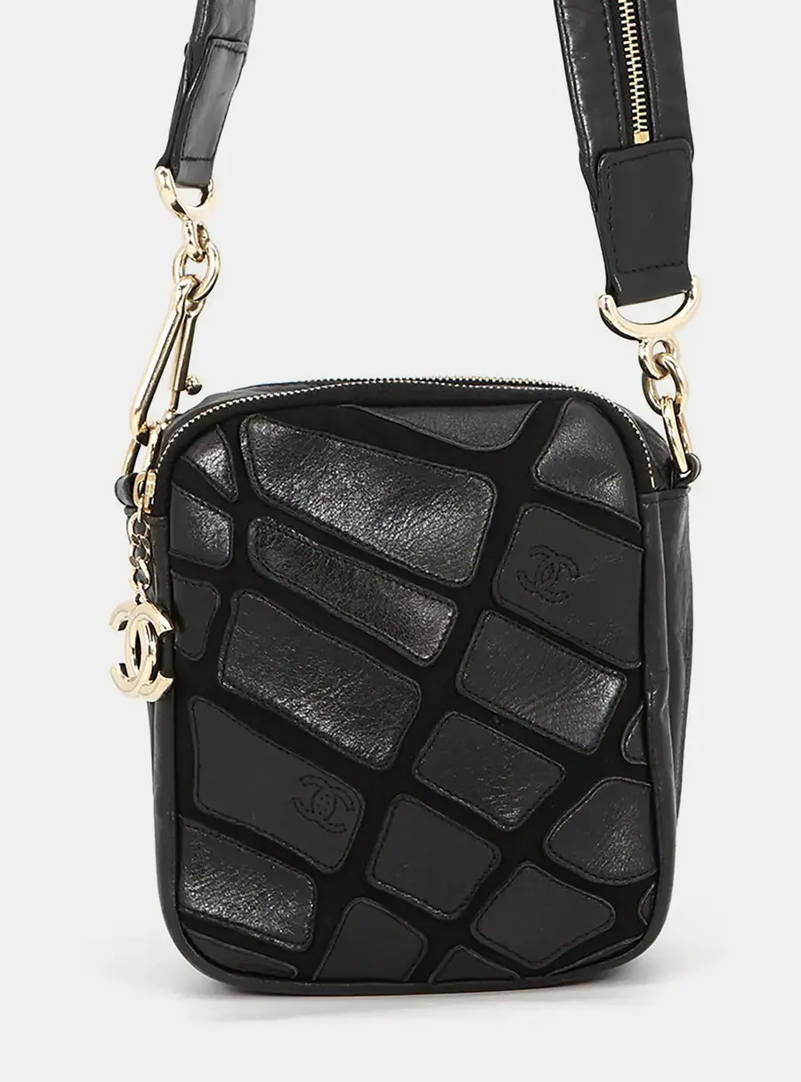 Chanel Mini Shoulder Black Leather Crossbody Bag