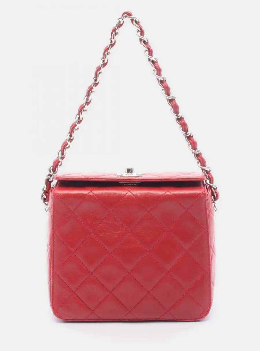 Chanel Quilted Box Lambskin Leather Shoulder Bag