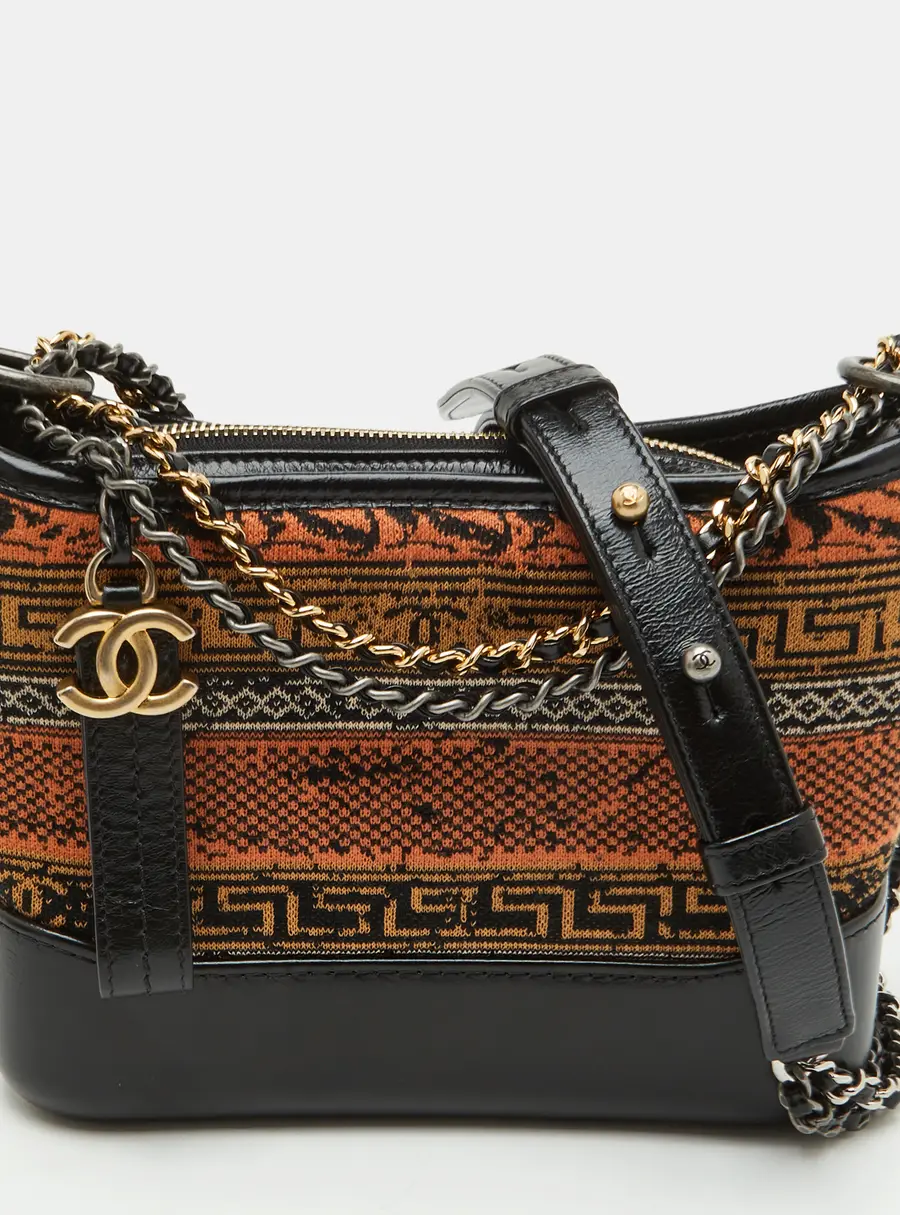 Chanel Gabrielle Small Multicolor Knit Fabric and Leather Shoulder Bag