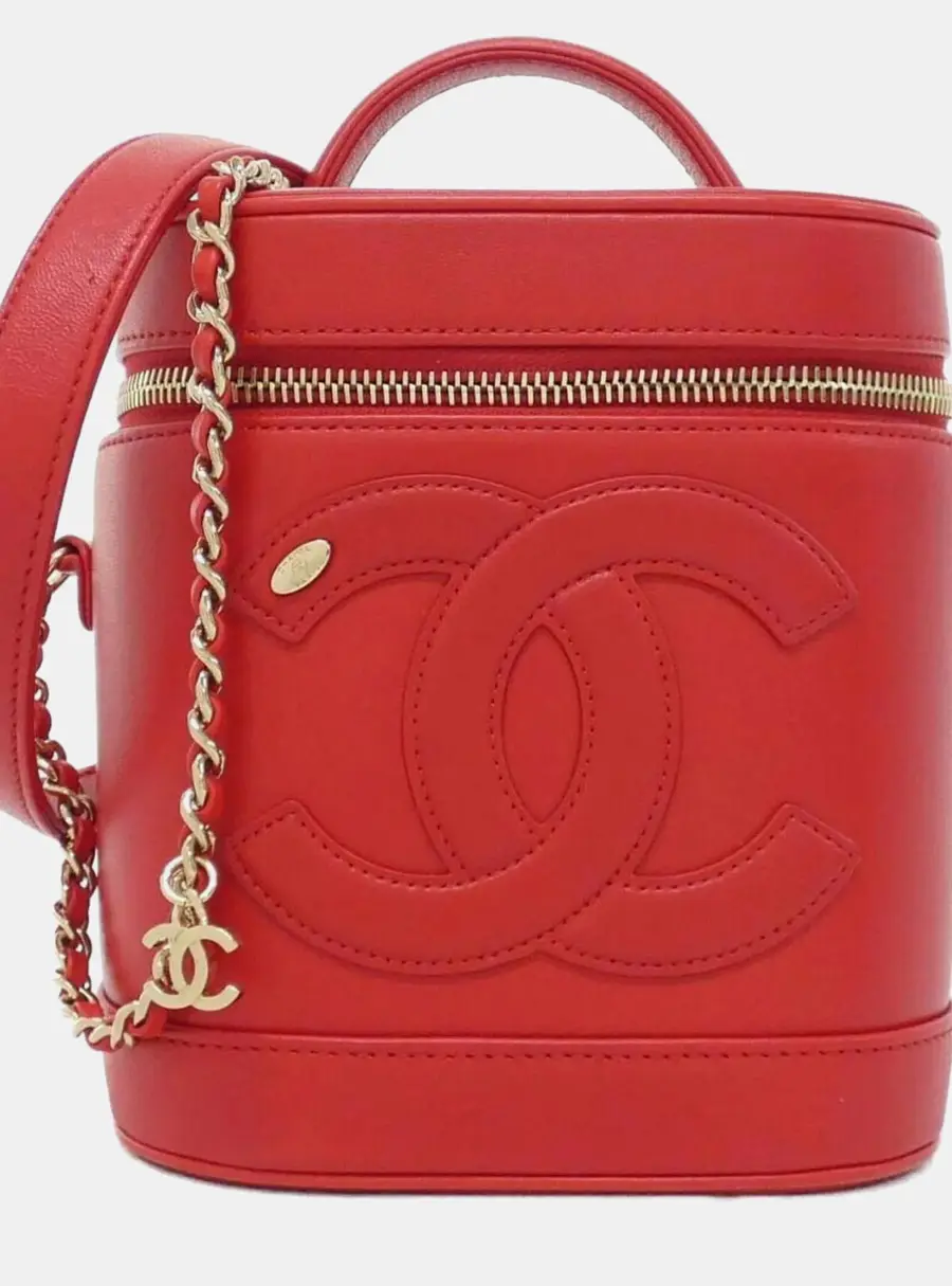 Chanel CC Mania AS0323 Red Lambskin Leather Crossbody Bag