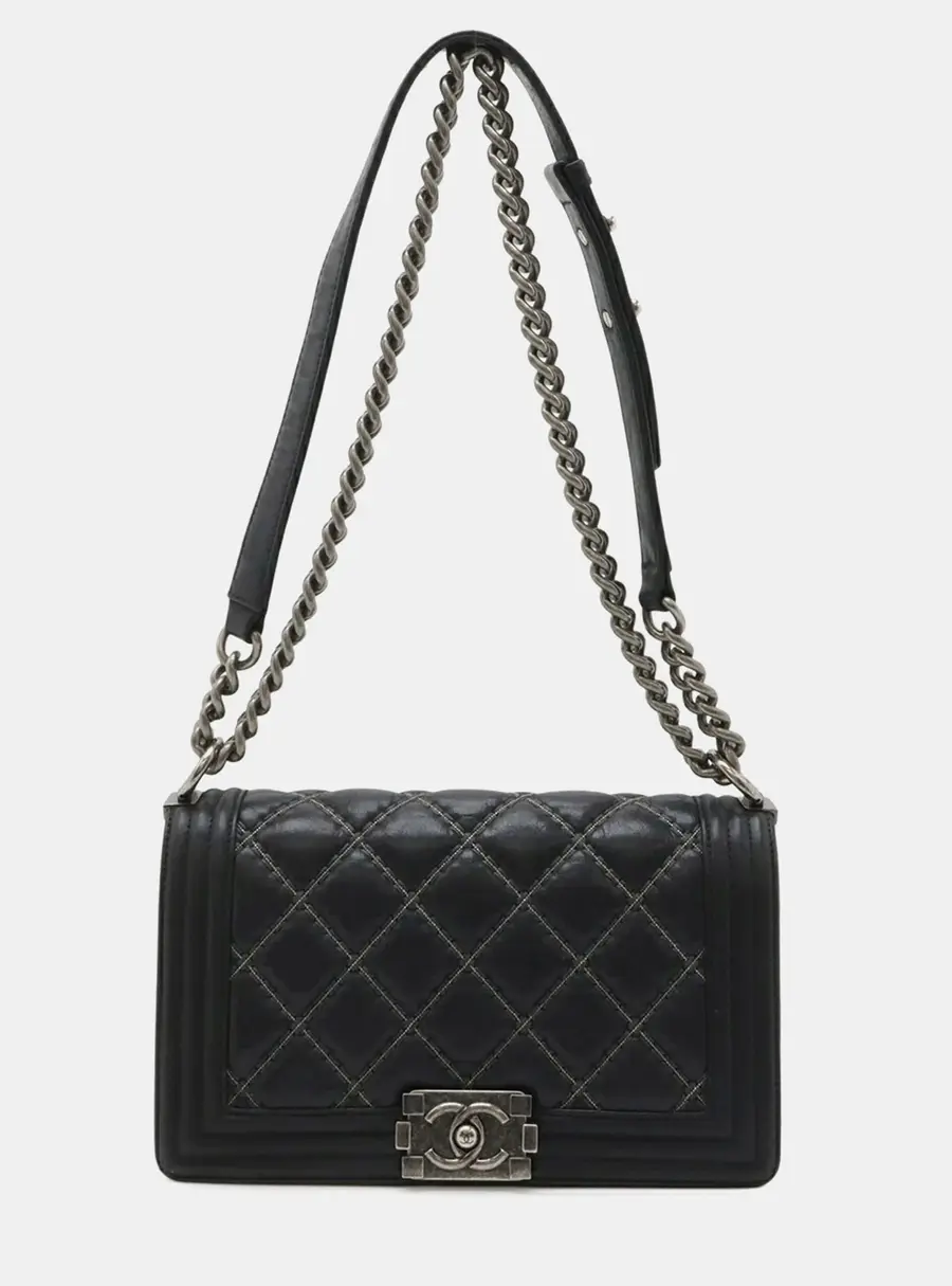 Chanel Boy Chanel 25 Black Leather Shoulder Bag